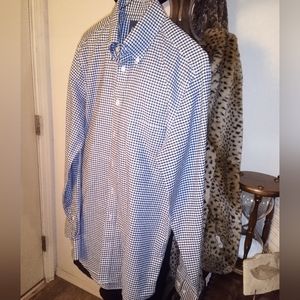 Blue Checkered Long Sleeve Button Up Shirt
